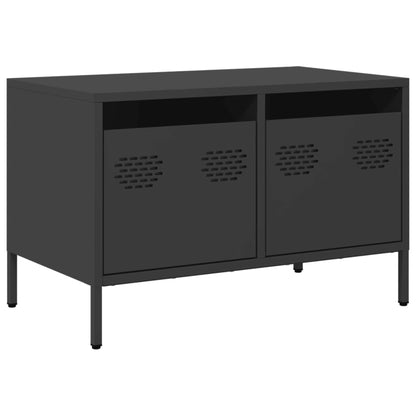 Mobile TV Nero 68x39x43,5cm in Acciaio Laminato a Freddo
