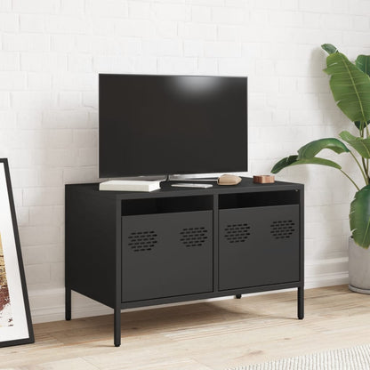 Mobile TV Nero 68x39x43,5cm in Acciaio Laminato a Freddo