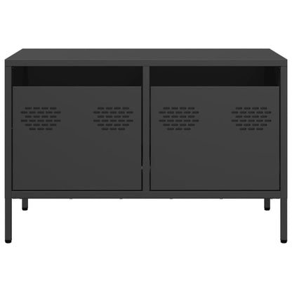 Mobile TV Nero 68x39x43,5cm in Acciaio Laminato a Freddo