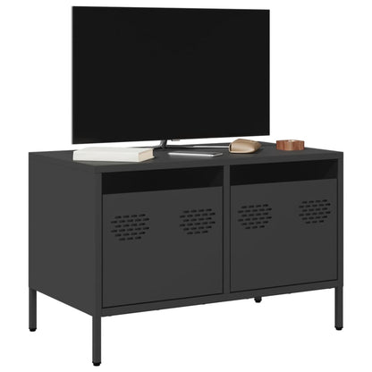 Mobile TV Nero 68x39x43,5cm in Acciaio Laminato a Freddo