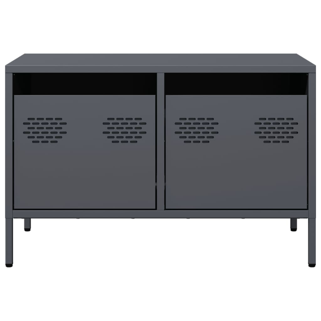 Mobile TV Antracite 68x39x43,5 cm in Acciaio Laminato a Freddo
