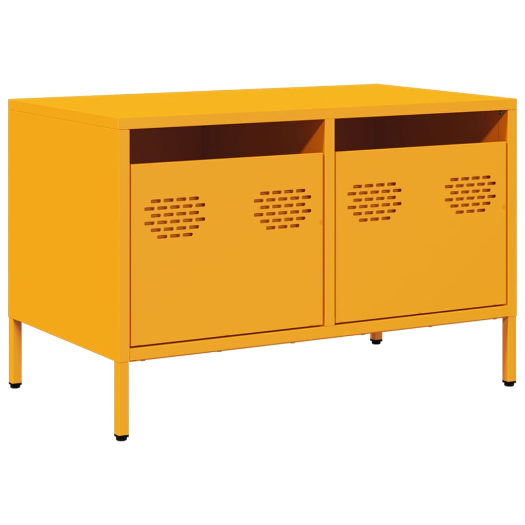 Mobile TV Giallo Senape 68x39x43,5cm Acciaio Laminato a Freddo