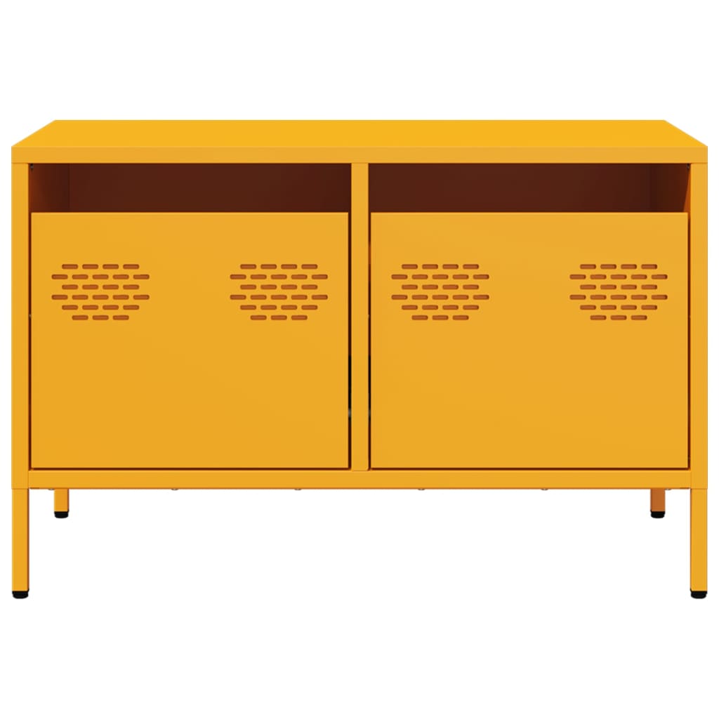 Mobile TV Giallo Senape 68x39x43,5cm Acciaio Laminato a Freddo