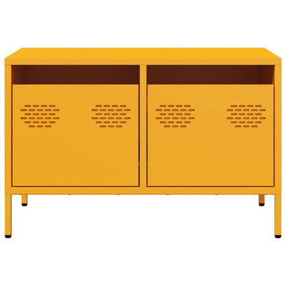 Mobile TV Giallo Senape 68x39x43,5cm Acciaio Laminato a Freddo