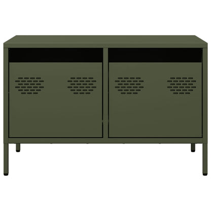 Mobile TV Verde Oliva 68x39x43,5cm in Acciaio Laminato a Freddo