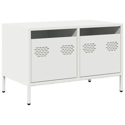 Mobile TV Bianco 68x39x43,5 cm in Acciaio Laminato a Freddo