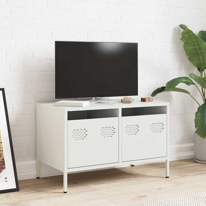 Mobile TV Bianco 68x39x43,5 cm in Acciaio Laminato a Freddo