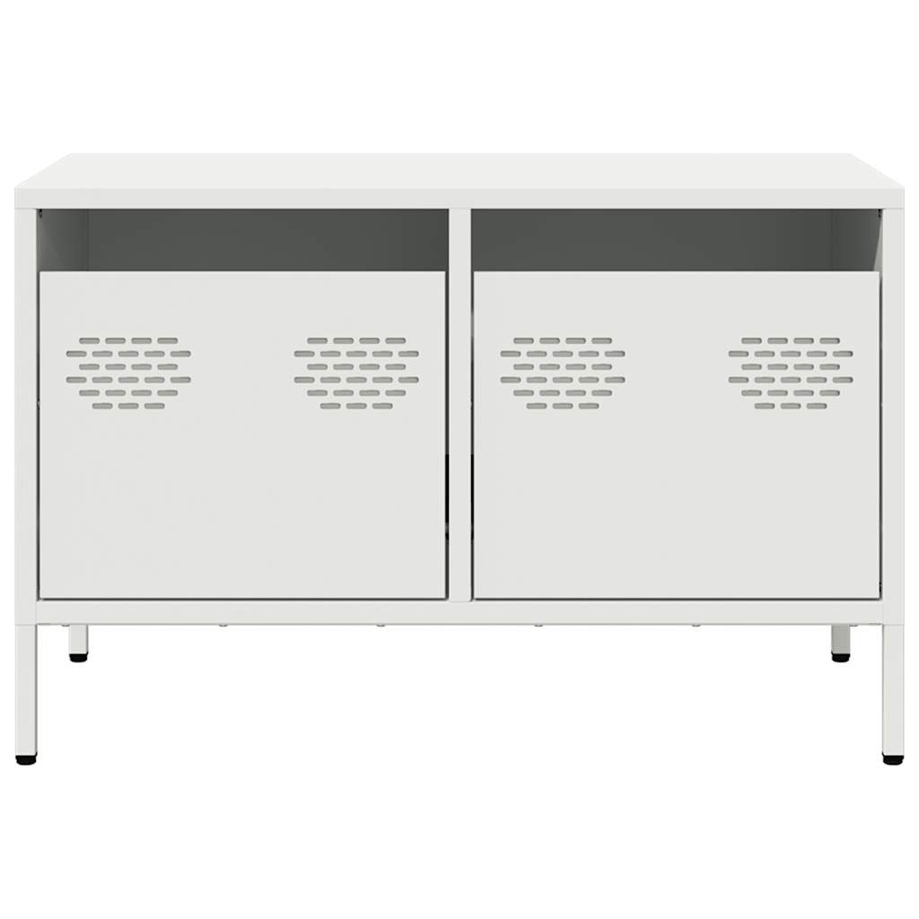 Mobile TV Bianco 68x39x43,5 cm in Acciaio Laminato a Freddo