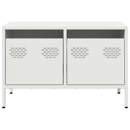 Mobile TV Bianco 68x39x43,5 cm in Acciaio Laminato a Freddo
