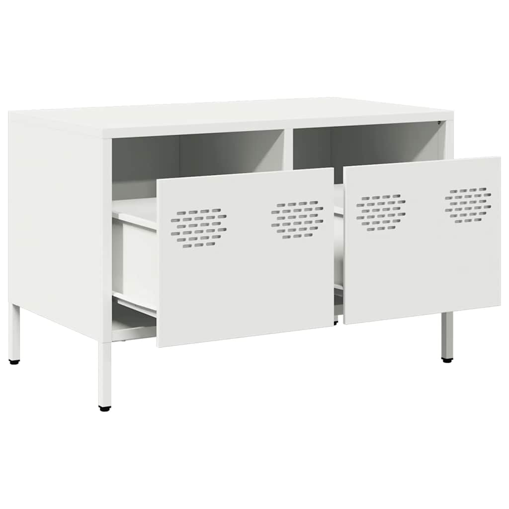 Mobile TV Bianco 68x39x43,5 cm in Acciaio Laminato a Freddo