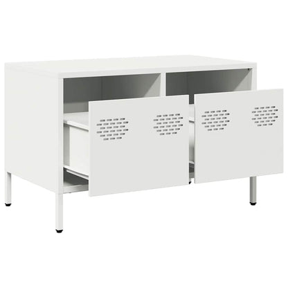 Mobile TV Bianco 68x39x43,5 cm in Acciaio Laminato a Freddo