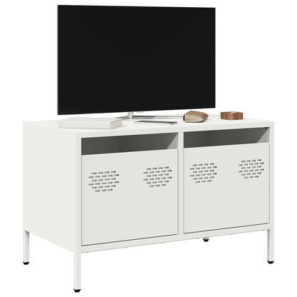 Mobile TV Bianco 68x39x43,5 cm in Acciaio Laminato a Freddo