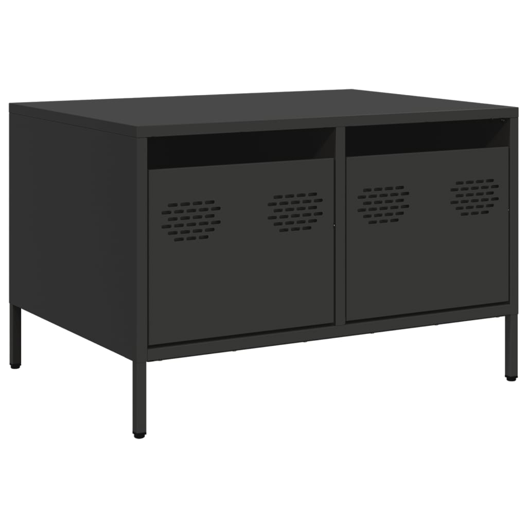Mobile TV Nero 68x50x43,5 cm in Acciaio Laminato a Freddo
