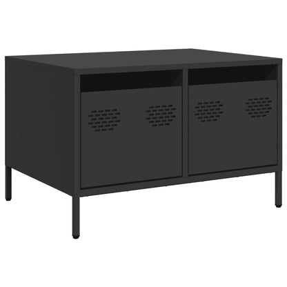 Mobile TV Nero 68x50x43,5 cm in Acciaio Laminato a Freddo