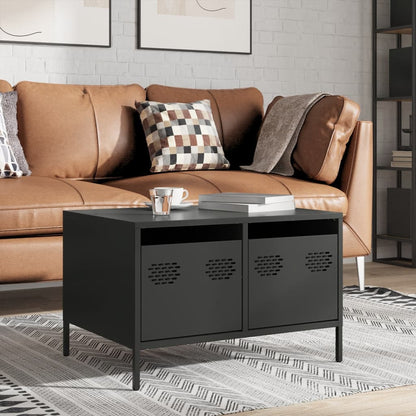 Mobile TV Nero 68x50x43,5 cm in Acciaio Laminato a Freddo