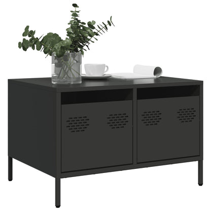 Mobile TV Nero 68x50x43,5 cm in Acciaio Laminato a Freddo