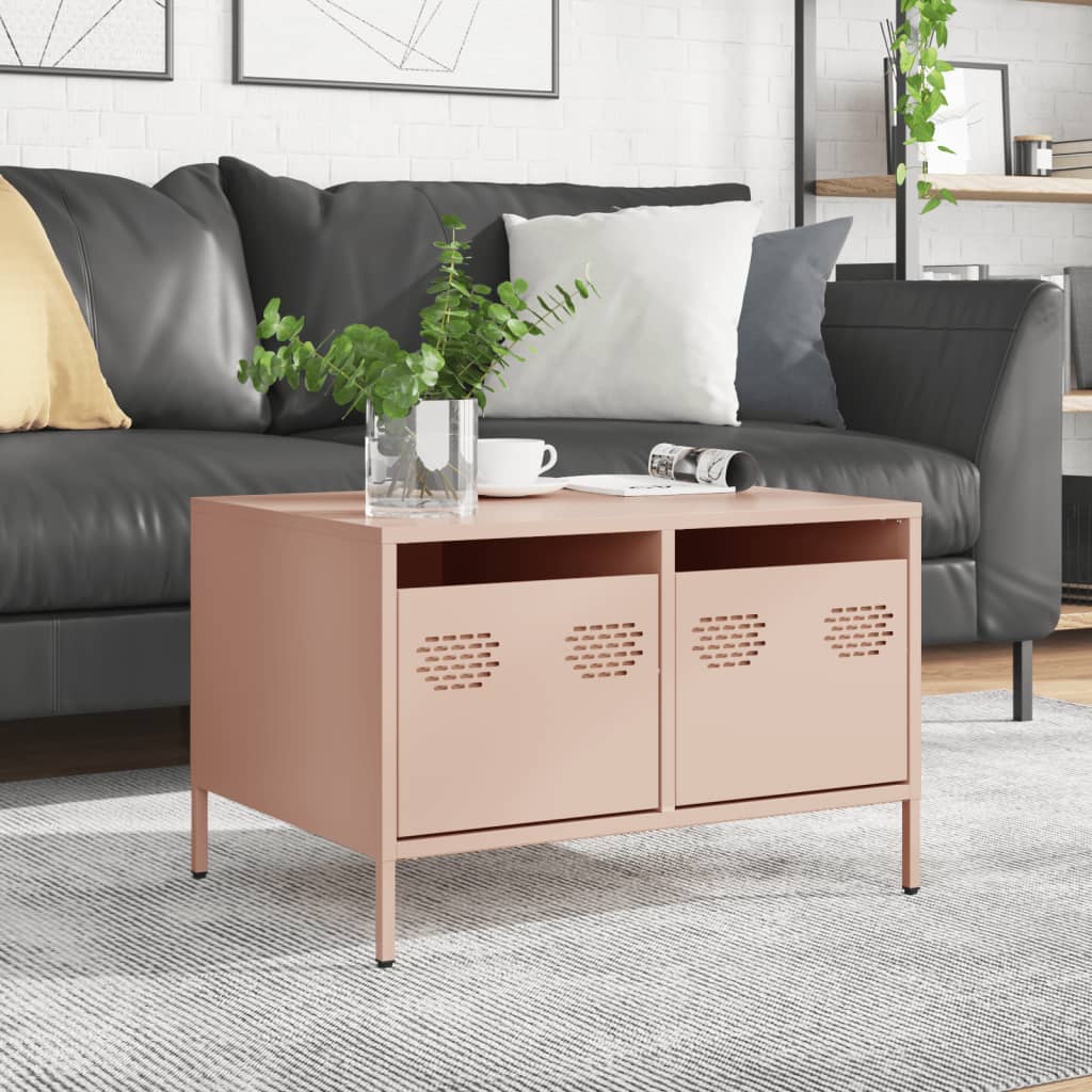 Mobile TV Rosa 68x50x43,5 cm in Acciaio Laminato a Freddo