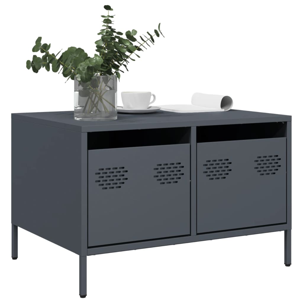 Mobile TV Antracite 68x50x43,5 cm in Acciaio Laminato a Freddo