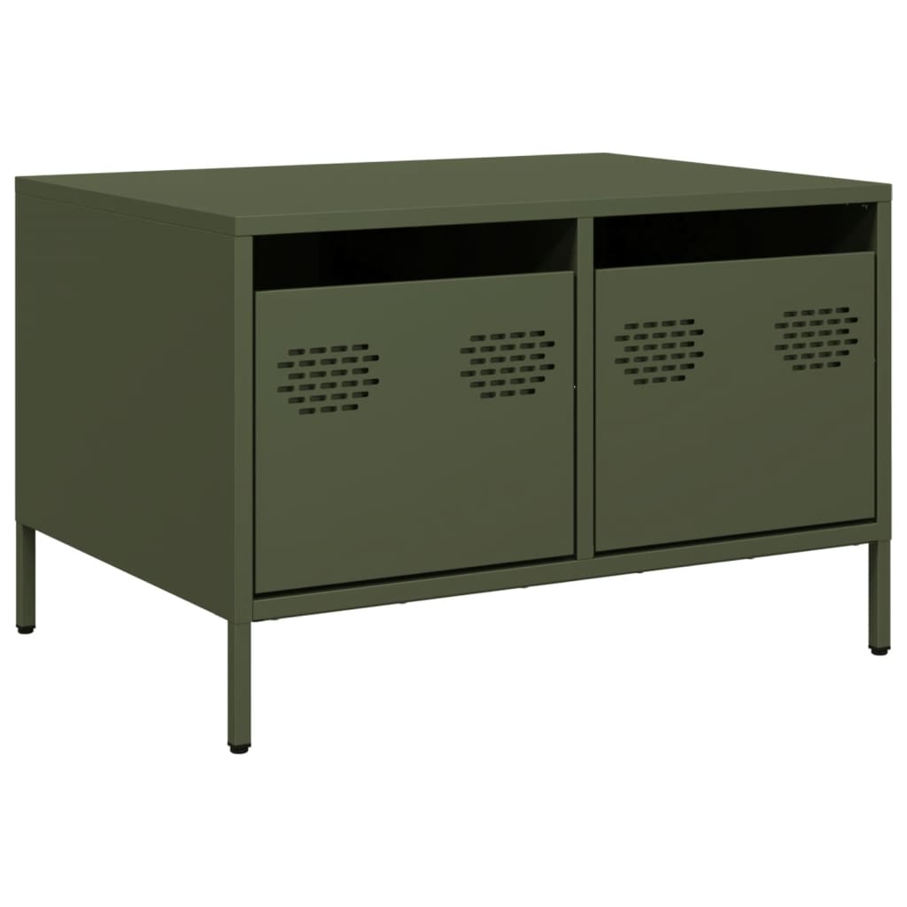 Mobile TV Verde Oliva 68x50x43,5cm in Acciaio Laminato a Freddo