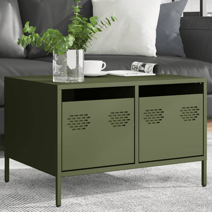 Mobile TV Verde Oliva 68x50x43,5cm in Acciaio Laminato a Freddo