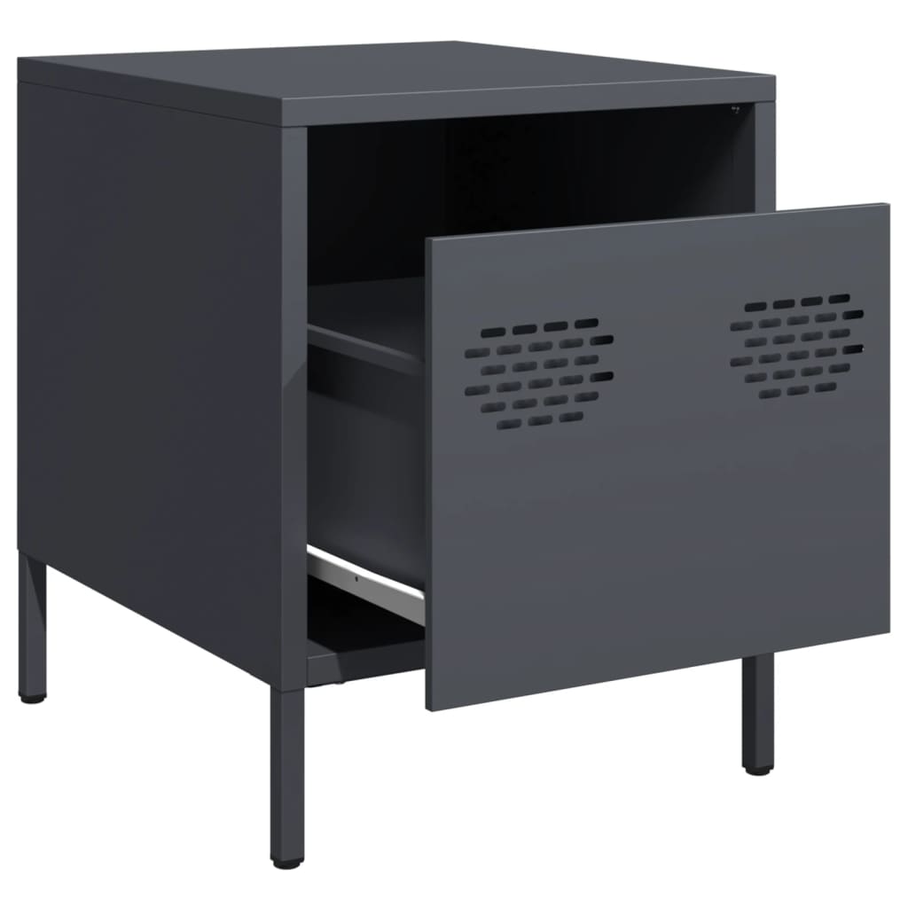 Comodini 2 pz Antracite 35x39x43,5 cm in Acciaio