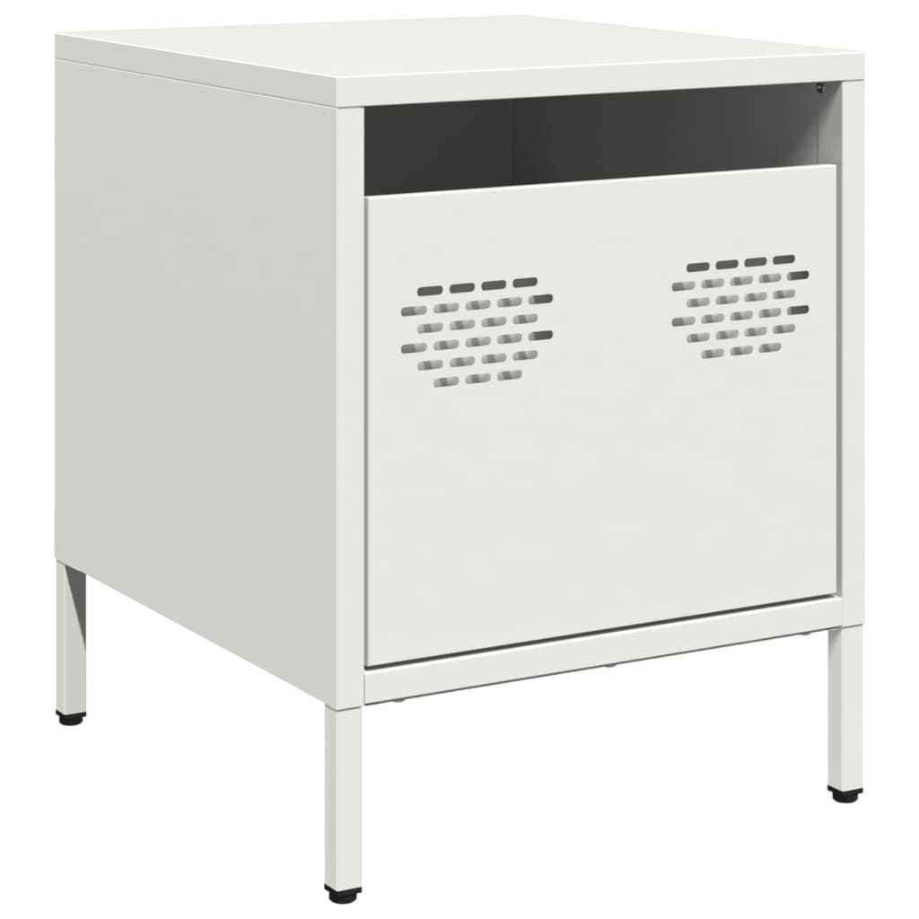 Comodino Bianco 35x39x43,5 cm in Acciaio