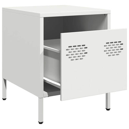 Comodino Bianco 35x39x43,5 cm in Acciaio