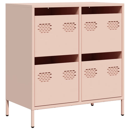 Credenza Rosa 68x39x73,5 cm in Acciaio Laminato a Freddo