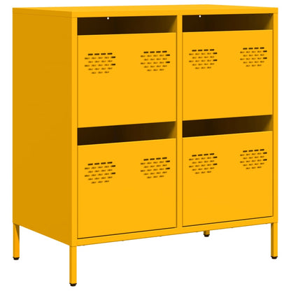Credenza Giallo Senape 68x39x73,5 cm Acciaio Laminato a Freddo