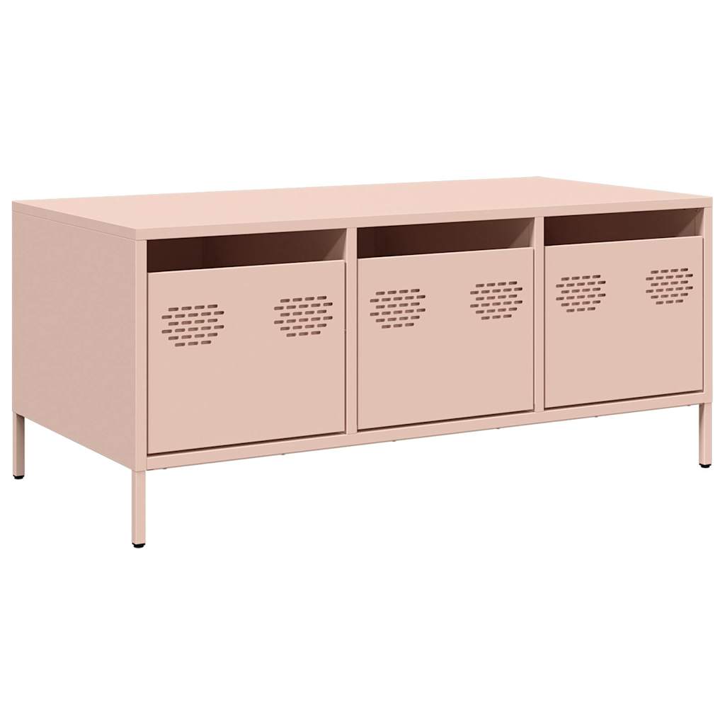 Tavolino Rosa 101,5x50x43,5 cm in Acciaio Laminato a Freddo