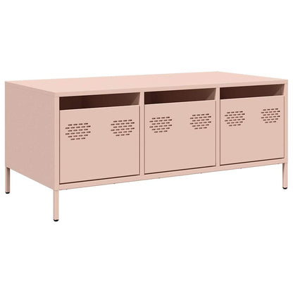 Tavolino Rosa 101,5x50x43,5 cm in Acciaio Laminato a Freddo