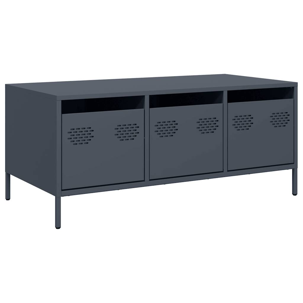 Tavolino Antracite 101,5x50x43,5cm in Acciaio Laminato a Freddo