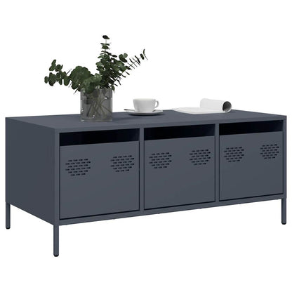 Tavolino Antracite 101,5x50x43,5cm in Acciaio Laminato a Freddo