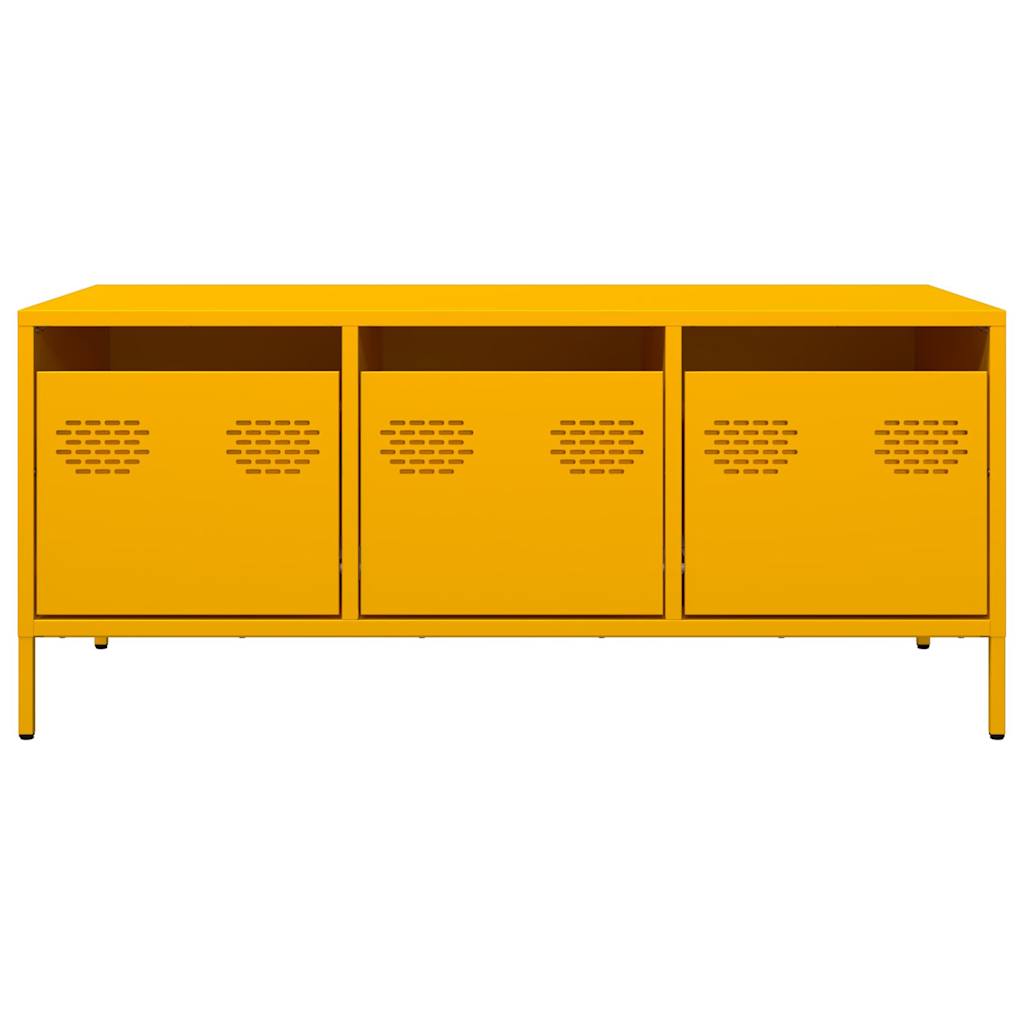 Tavolino Giallo 101,5x50x43,5 cm Acciaio Laminato a Freddo