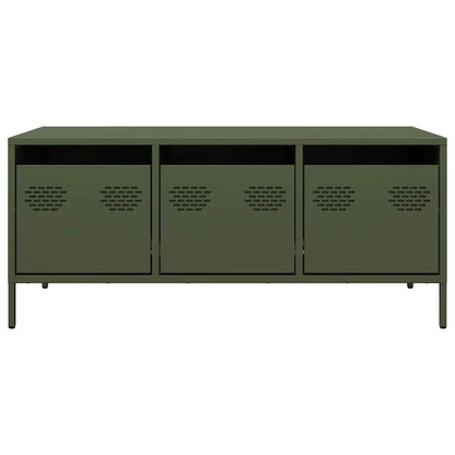 Tavolino Verde Oliva 101,5x50x43,5 cm Acciaio Laminato a Freddo