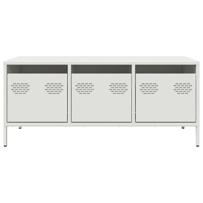 Tavolino Bianco 101,5x50x43,5 cm in Acciaio Laminato a Freddo