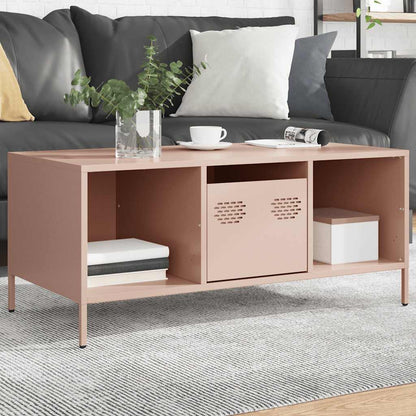 Tavolino Rosa 101,5x50x43,5 cm in Acciaio Laminato a Freddo