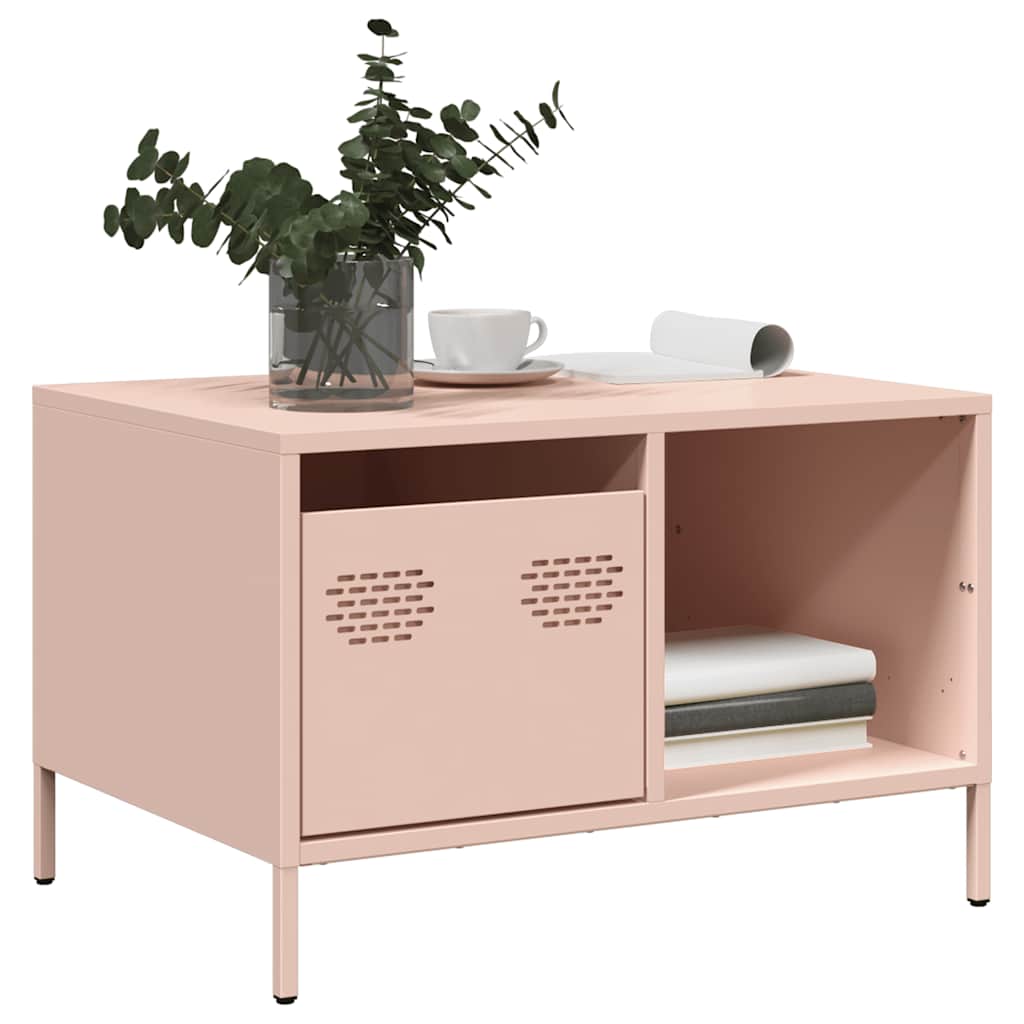 Tavolino Rosa 68,5x50x43,5 cm in Acciaio Laminato a Freddo