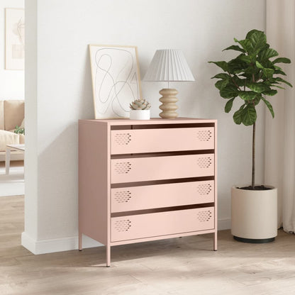 Credenza Rosa 68x39x73,5 cm in Acciaio Laminato a Freddo