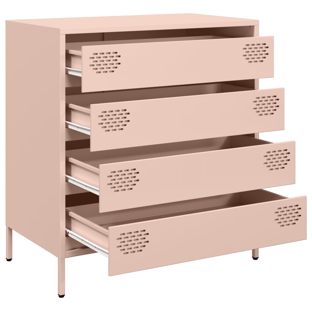 Credenza Rosa 68x39x73,5 cm in Acciaio Laminato a Freddo