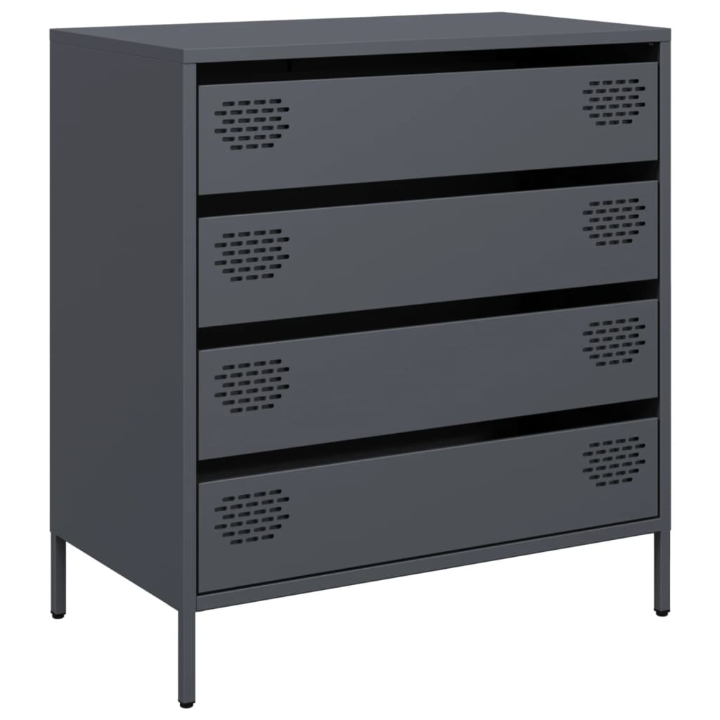 Credenza Antracite 68x39x73,5 cm in Acciaio Laminato a Freddo