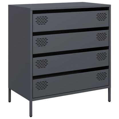 Credenza Antracite 68x39x73,5 cm in Acciaio Laminato a Freddo