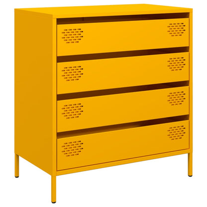 Credenza Giallo Senape 68x39x73,5 cm Acciaio Laminato a Freddo