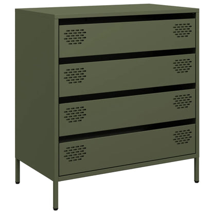 Credenza Verde Oliva 68x39x73,5 cm in Acciaio Laminato a Freddo