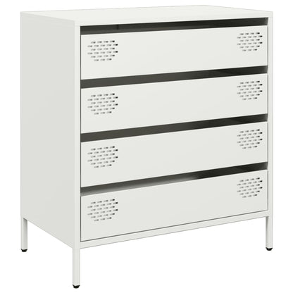 Credenza Bianca 68x39x73,5 cm in Acciaio Laminato a Freddo