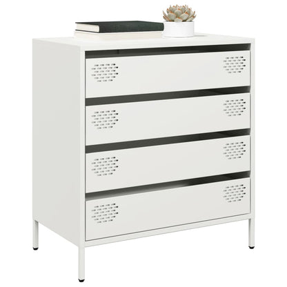 Credenza Bianca 68x39x73,5 cm in Acciaio Laminato a Freddo