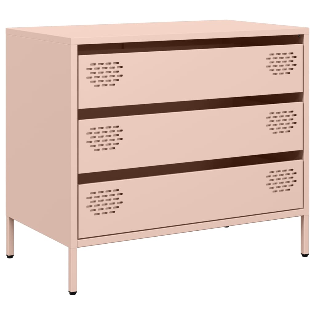 Credenza Rosa 68x39x58,5 cm in Acciaio Laminato a Freddo