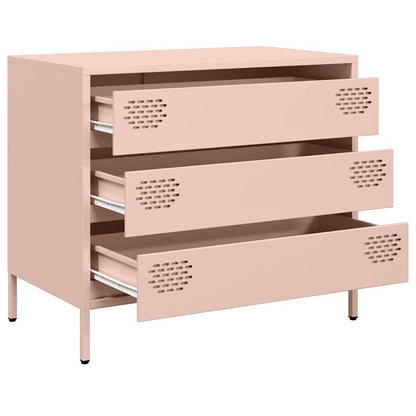 Credenza Rosa 68x39x58,5 cm in Acciaio Laminato a Freddo