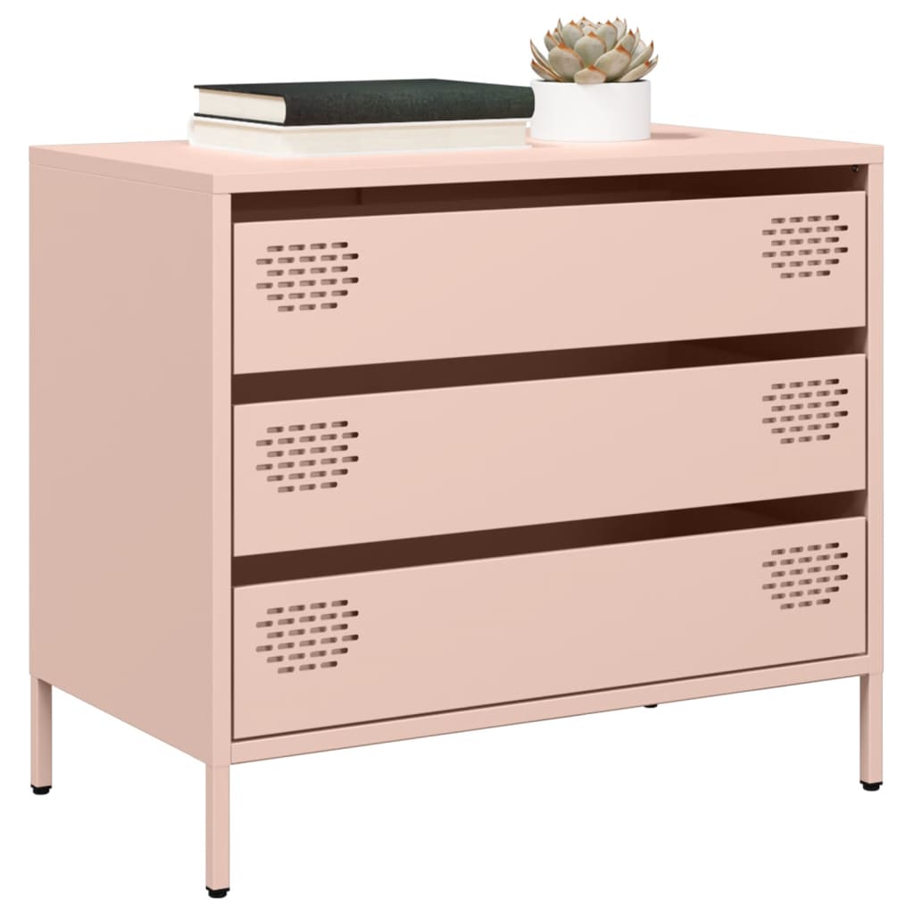 Credenza Rosa 68x39x58,5 cm in Acciaio Laminato a Freddo