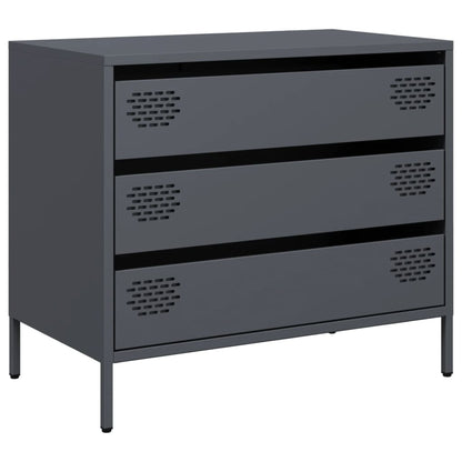 Credenza Antracite 68x39x58,5 cm in Acciaio Laminato a Freddo